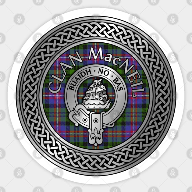 Clan MacNeil Crest & Tartan Knot Sticker by Taylor'd Designs